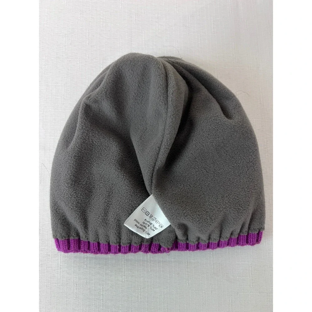 MJÚK Iceland Beanie Women OS Purple Excellent Merino Angora Fleece Lined Knit